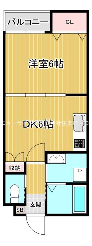 グレートヒルズ8番館(1DK/3階)の間取り写真