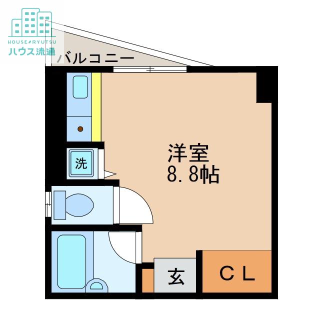 フリーダム平野(ワンルーム/2階)の間取り写真