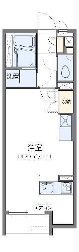 ミランダほほえみ(ワンルーム/2階)の間取り写真