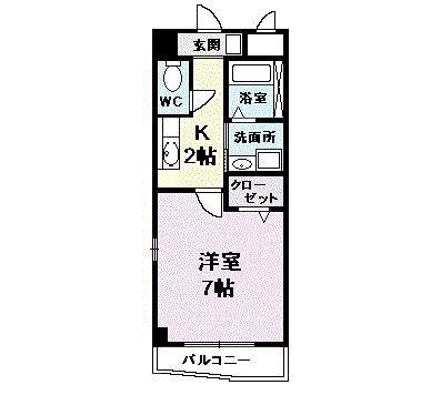 プラシードカーサ(1K/3階)の間取り写真