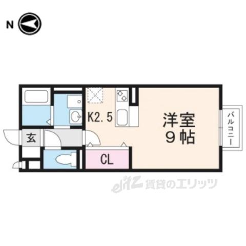 コンフォールM(ワンルーム/2階)の間取り写真
