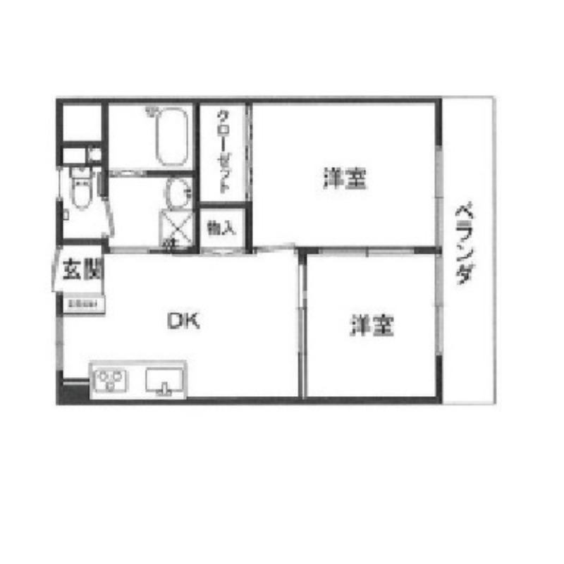メティス有馬(2DK/5階)の間取り写真