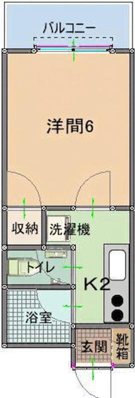 CASTLE Ⅰ(1K/5階)の間取り写真