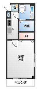 シャルムMK(1K/4階)の間取り写真