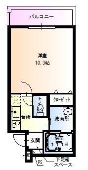 フジパレス堺南長尾1番館(1K/1階)の間取り写真