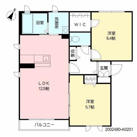 キティハイツ・トゥレス(2LDK/2階)の間取り写真