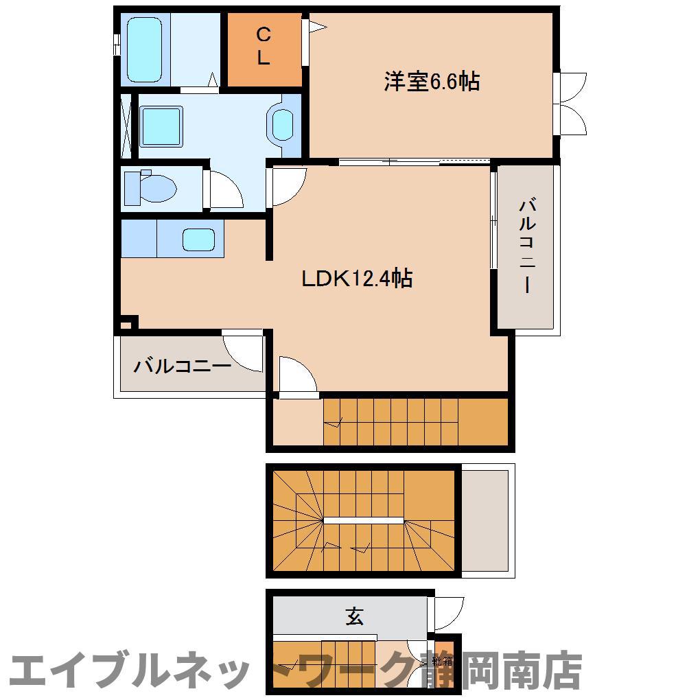 サウスウィンド(1LDK/3階)の間取り写真