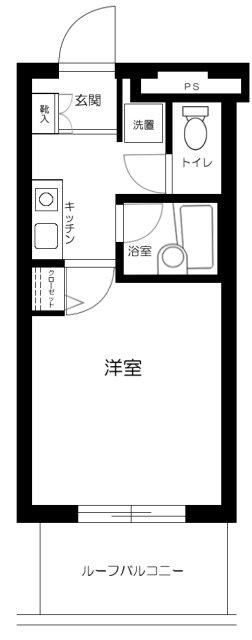 スカイコート文京白山(1K/4階)の間取り写真