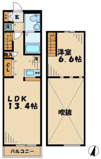 スカイスイート(1LDK/1階)の間取り写真