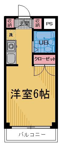 カーサ白糸台(1K/2階)の間取り写真