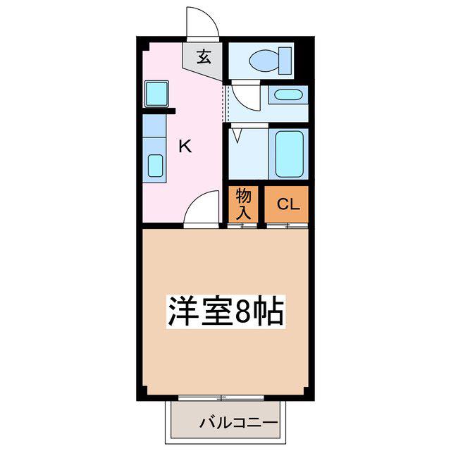 CREA・小半(1K/1階)の間取り写真