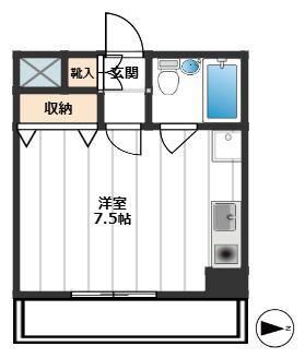 シャンティタカハシ(ワンルーム/6階)の間取り写真