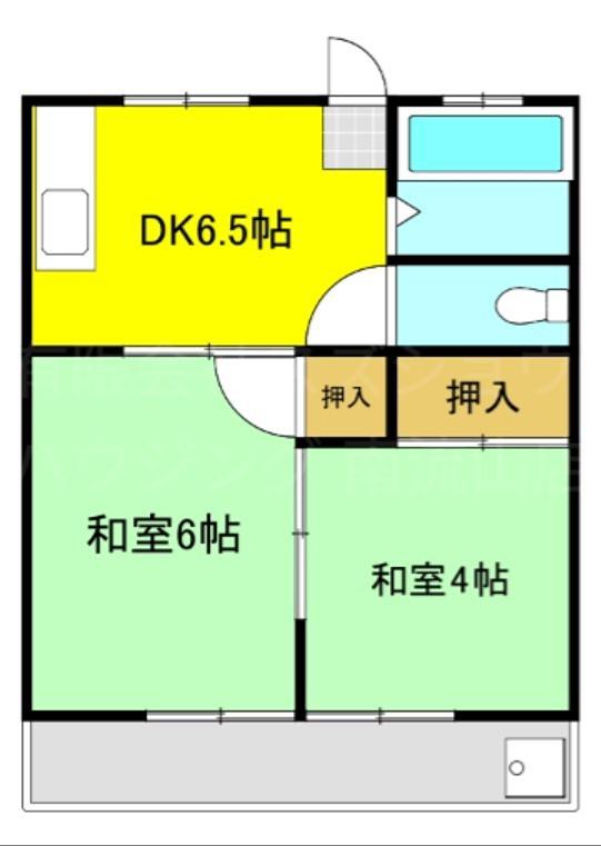 タウンコーポ(2DK/2階)の間取り写真