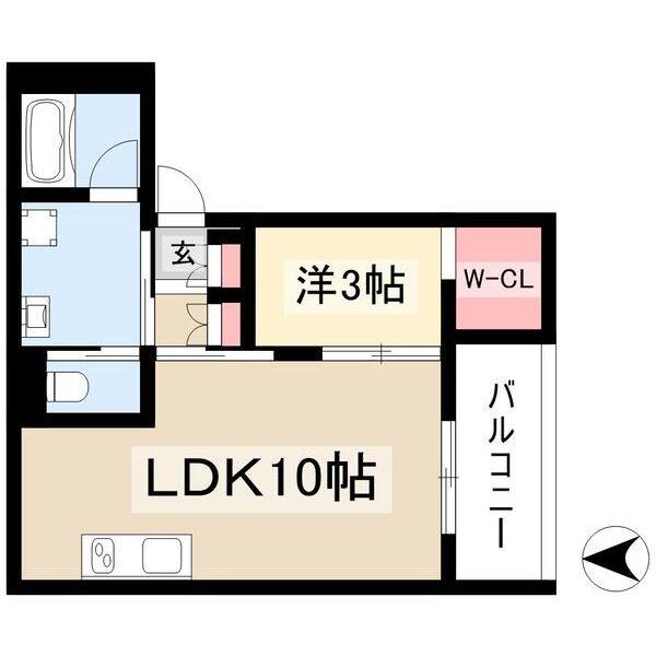 WELLNEST ROOM 名駅南(1LDK/2階)の間取り写真