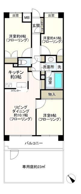 藤和上池台ホームズ(3LDK/1階)の間取り写真