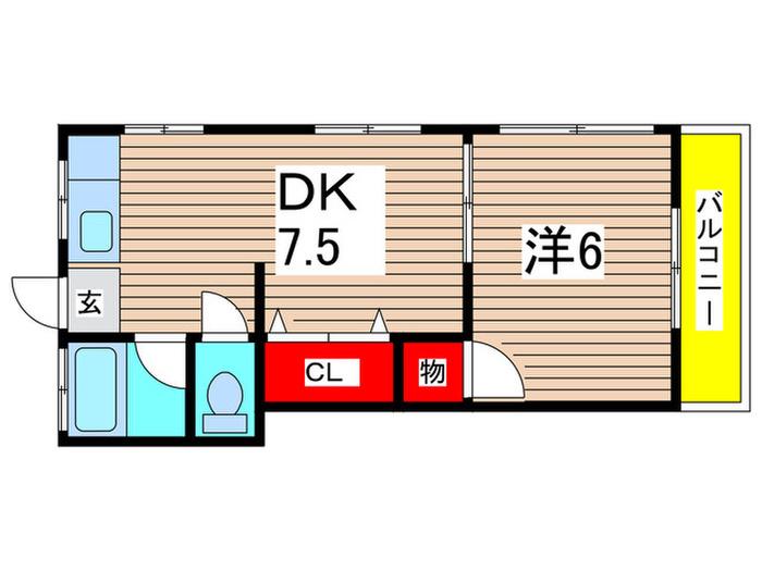 漆山荘(1DK/2階)の間取り写真