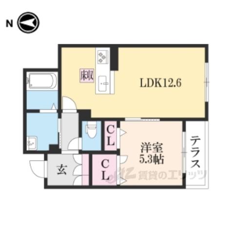 シーズンズ南彦根(1LDK/1階)の間取り写真