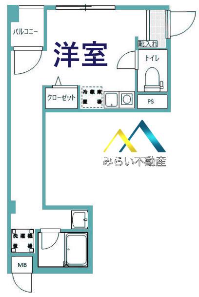 グレイスヒルズ横浜(ワンルーム/3階)の間取り写真