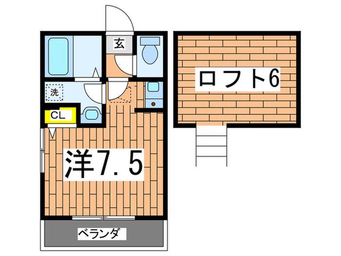 REVE井土ヶ谷(ワンルーム/1階)の間取り写真