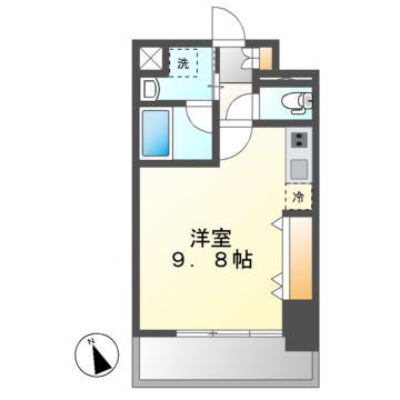 スカイコート松原(ワンルーム/6階)の間取り写真
