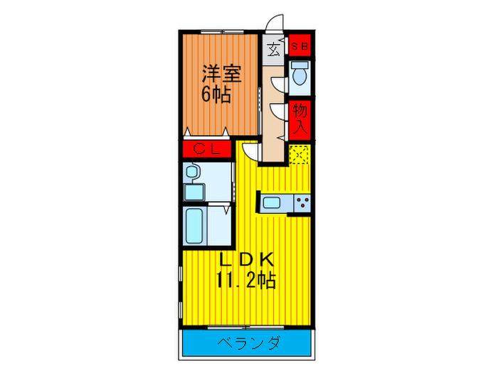 ソレアード橋波(1LDK/3階)の間取り写真
