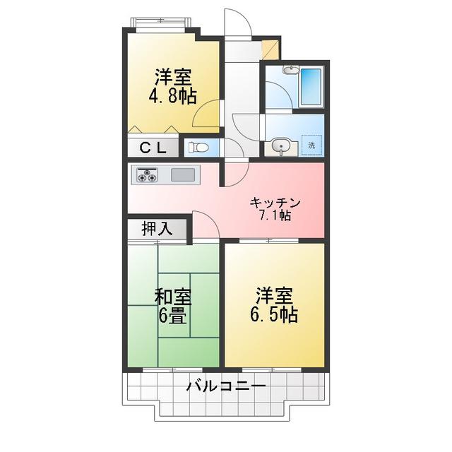 エンゼルハイム鹿浜第8(3DK/7階)の間取り写真