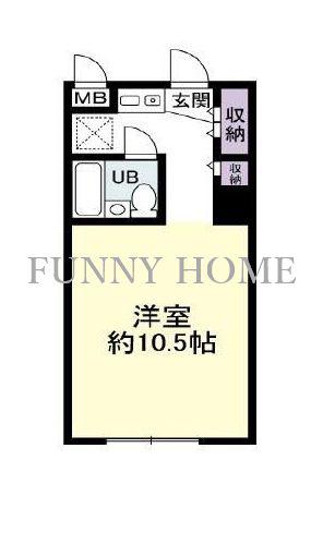 リビエール宮の坂(ワンルーム/1階)の間取り写真