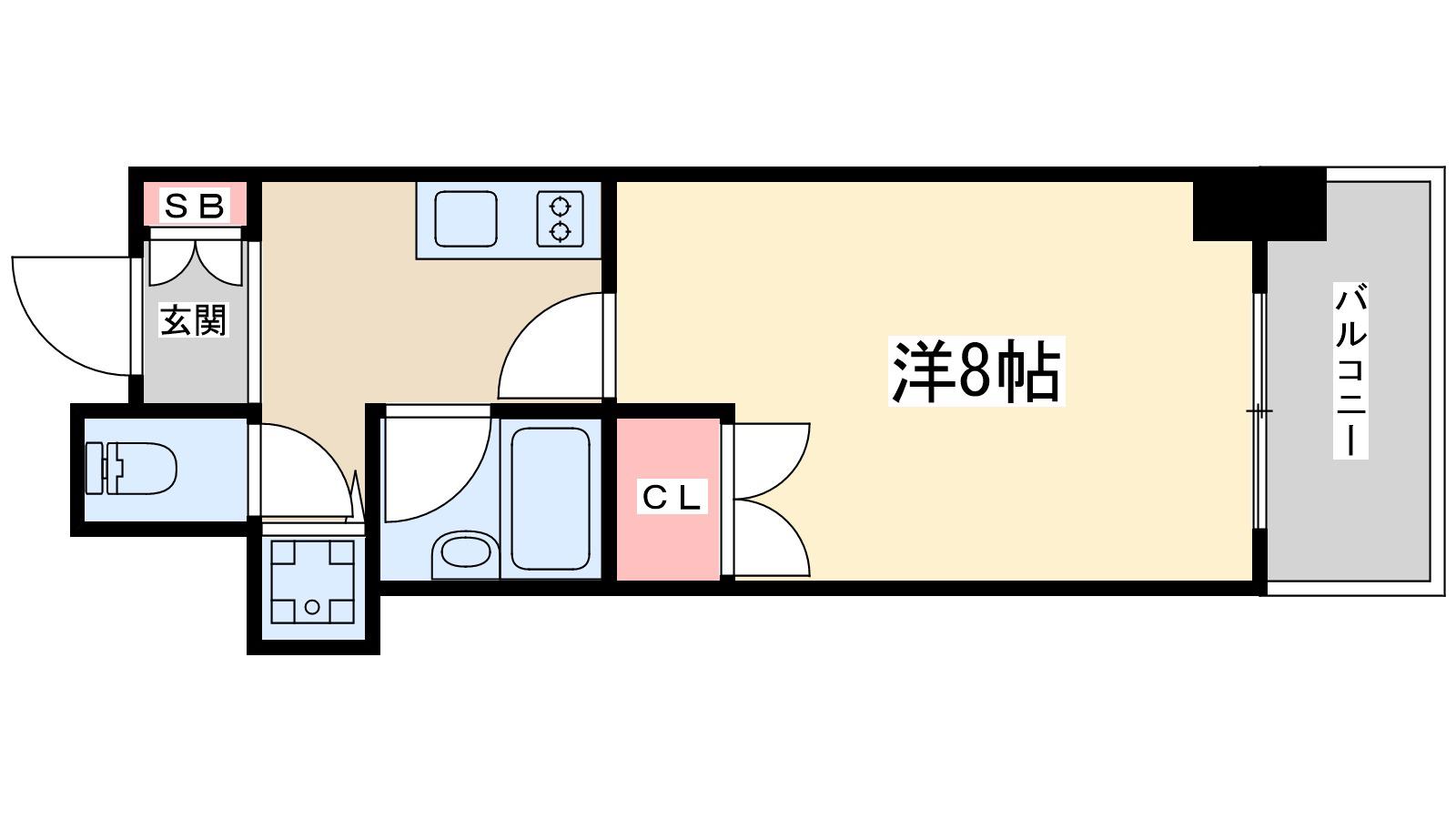KM江坂(1K/3階)の間取り写真