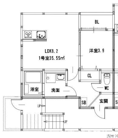 グランレーヴ井尻B棟(1LDK/1階)の間取り写真