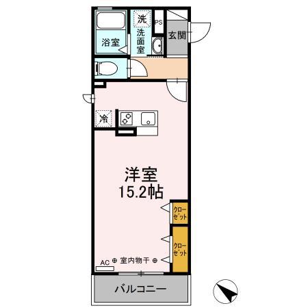M STYLE(ワンルーム/2階)の間取り写真