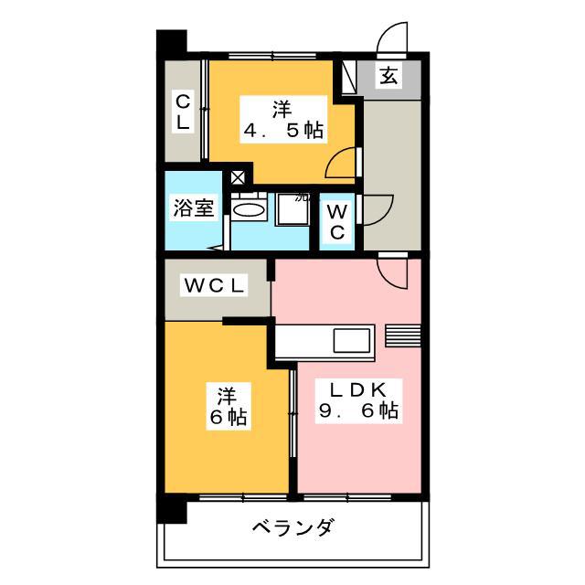 KDX清水レジデンス(2LDK/1階)の間取り写真