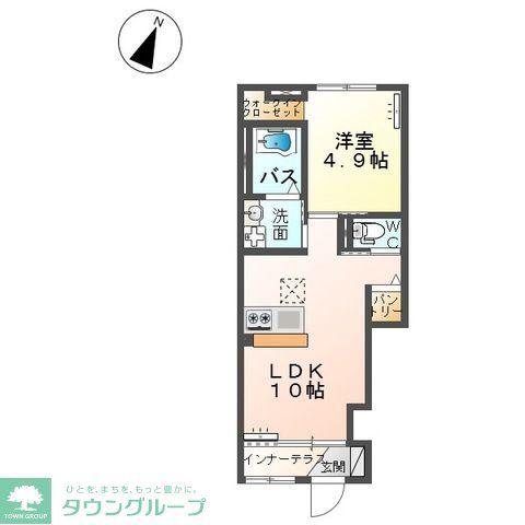 グラナティス(1LDK/1階)の間取り写真
