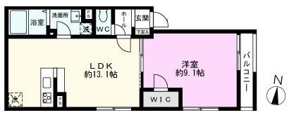 イクシオ本木東町(1LDK/2階)の間取り写真