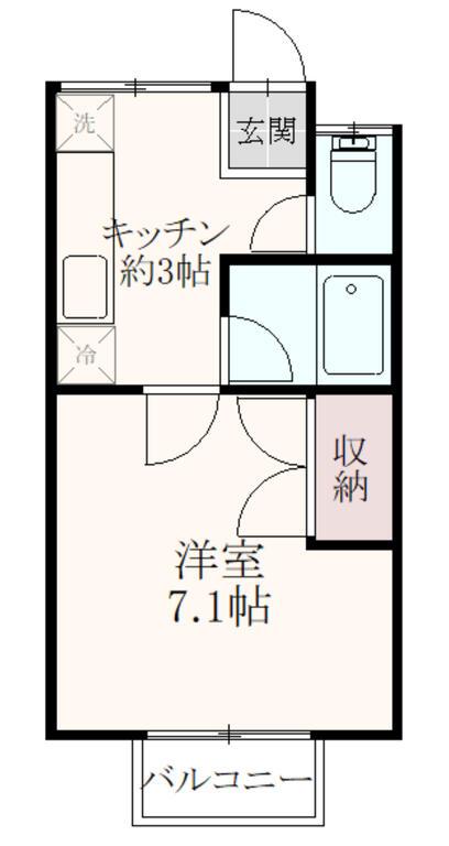シェモアII(1K/2階)の間取り写真