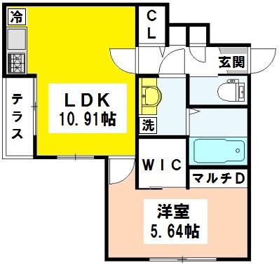 RONDVI番館(1LDK/1階)の間取り写真