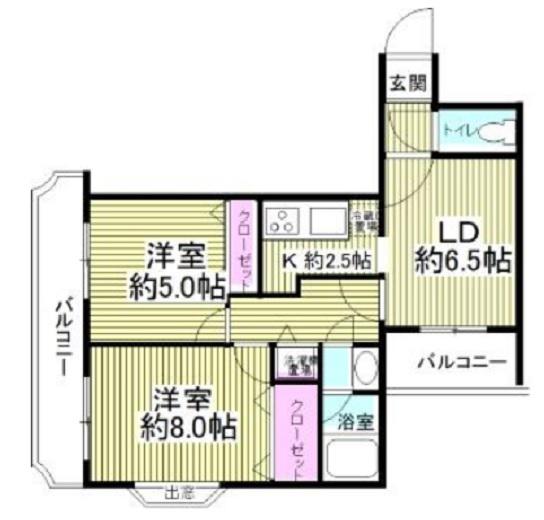 グランバリュー羽田(2LDK/5階)の間取り写真