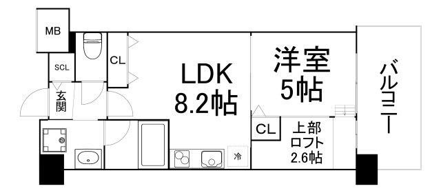ノースVILLAGE壱番館(1LDK/5階)の間取り写真