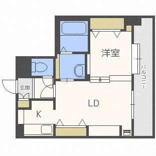ピュア東彩館II(1LDK/7階)の間取り写真