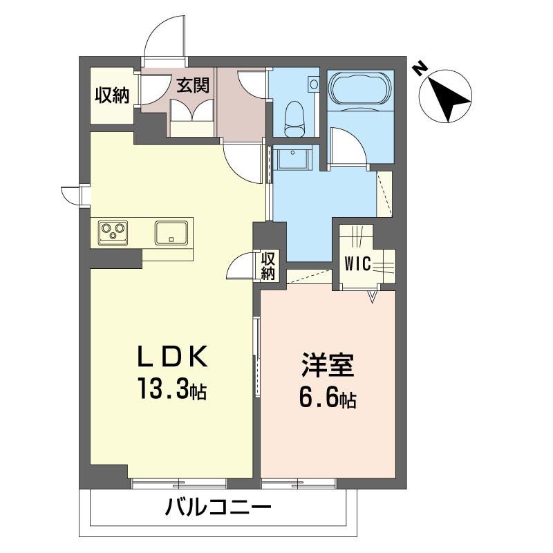 クレスト ヒルズ(1LDK/2階)の間取り写真