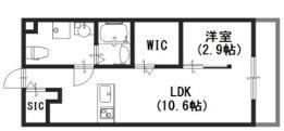 ラージヒル鶴見緑地(1LDK/2階)の間取り写真