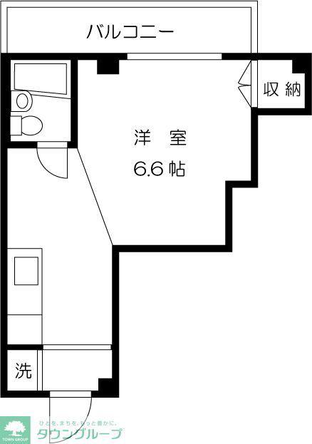 メゾンド・ヴァン・ルージュ(1K/2階)の間取り写真
