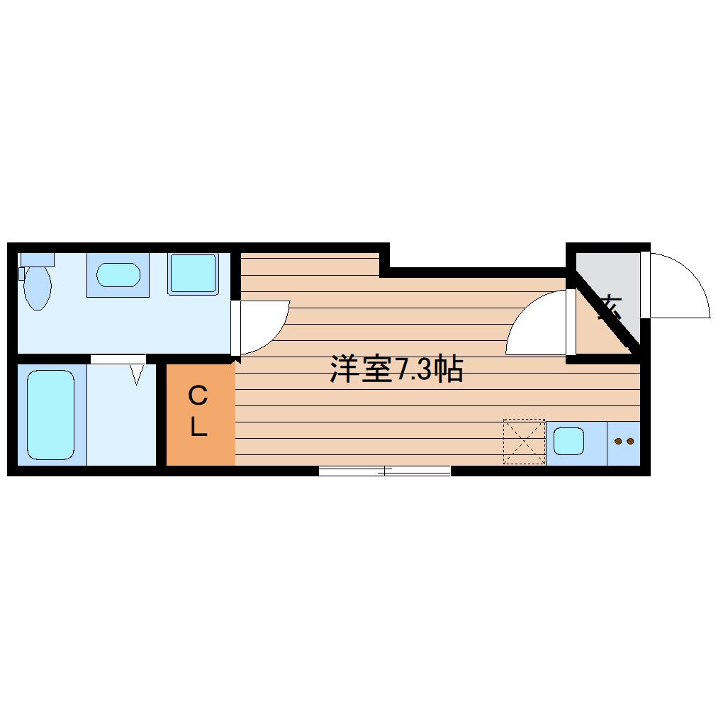 GIGI北四番丁(ワンルーム/3階)の間取り写真
