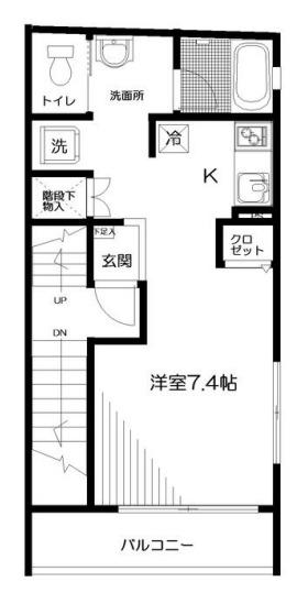 ティーエムジー市谷(ワンルーム/2階)の間取り写真