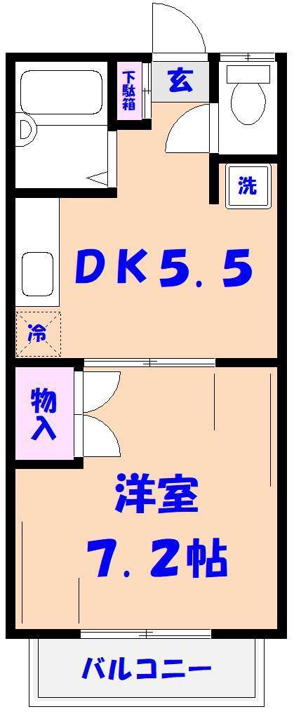 レジデンスサカイ(1DK/2階)の間取り写真