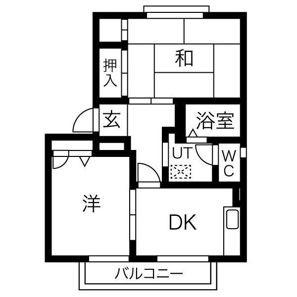 グリーンフィールド(2DK/2階)の間取り写真