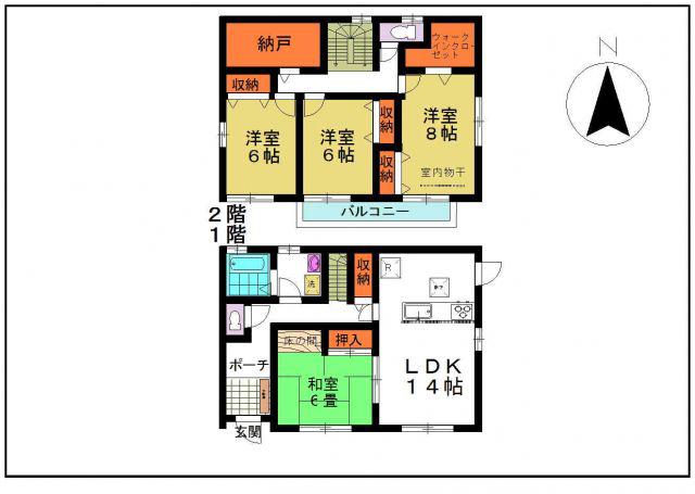 戸建 高崎市下豊岡町(4LDK/1階)の間取り写真