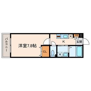 シャテロハイツ弐番館(1K/1階)の間取り写真