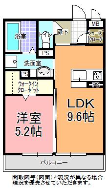 D-FRONT(1LDK/2階)の間取り写真
