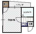 サンシャイン香里PART1(1K/3階)の間取り写真