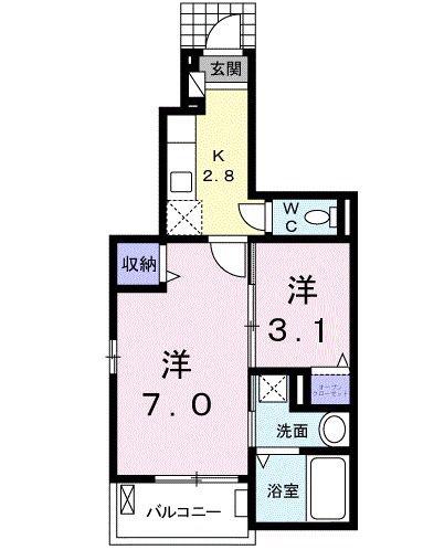 アルストロメリア NE(2K/1階)の間取り写真